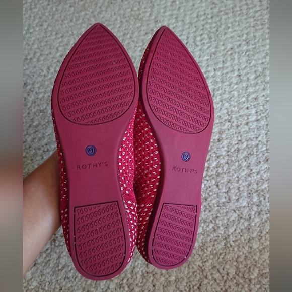 Rothy's The Point Red Apple Honeycomb Knit Flats size 9 - Picture 6 of 12